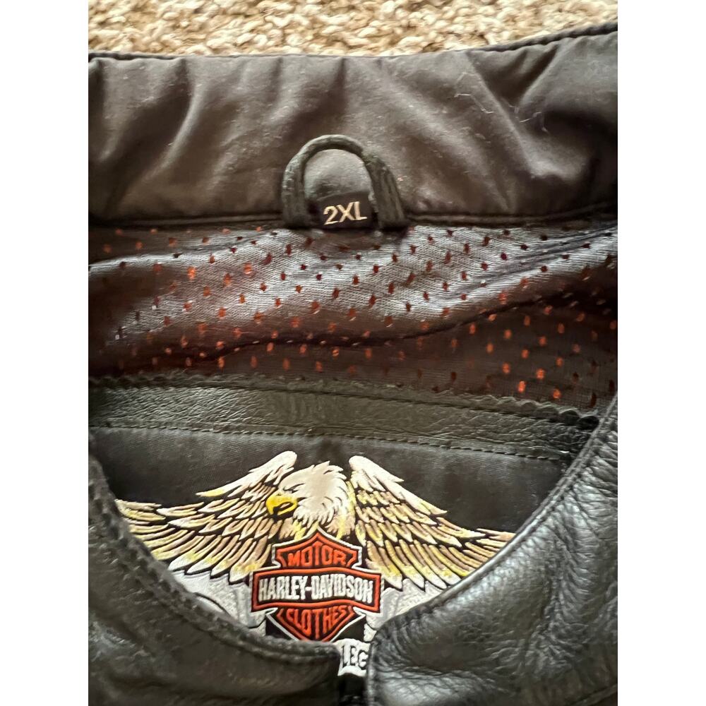 Harley-Davidson Leather Cafe Racer Limited Edition Motorcycle Jacket SZ 2XL USED - Picture 10 of 15